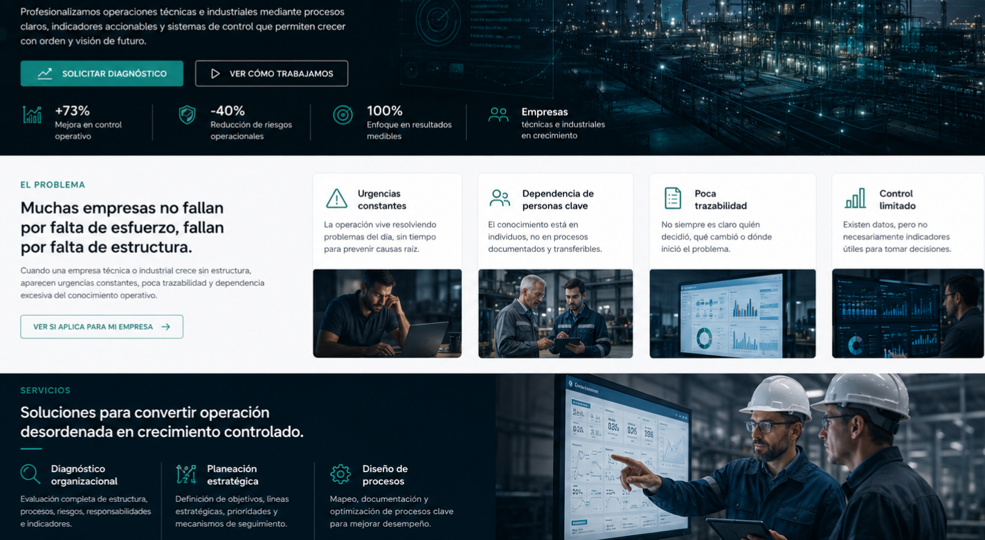 Infraestructura industrial con análisis de datos y control operativo EVKERN